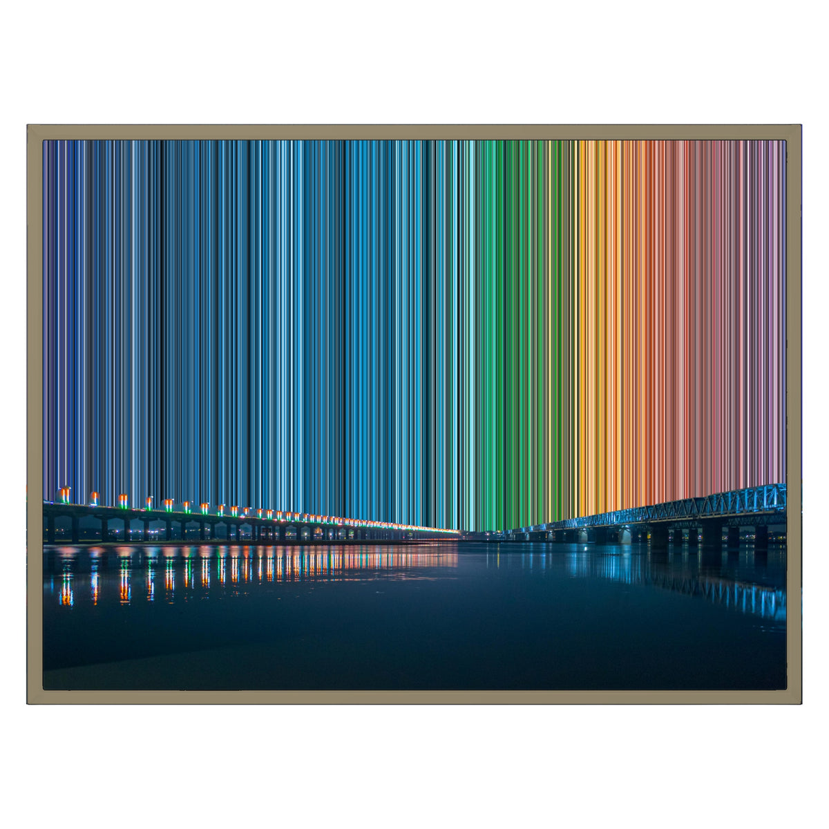 Lienzo con marco flotante, 30×24", marco de madera natural