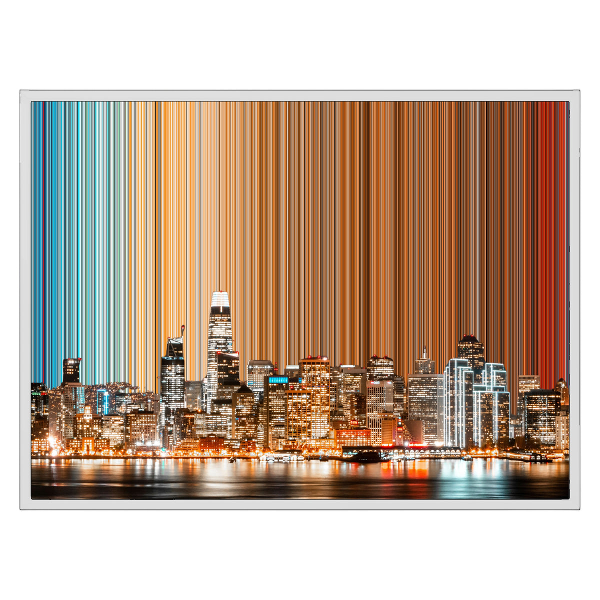 Lerret i floaterramme, 30×24", hvit ramme