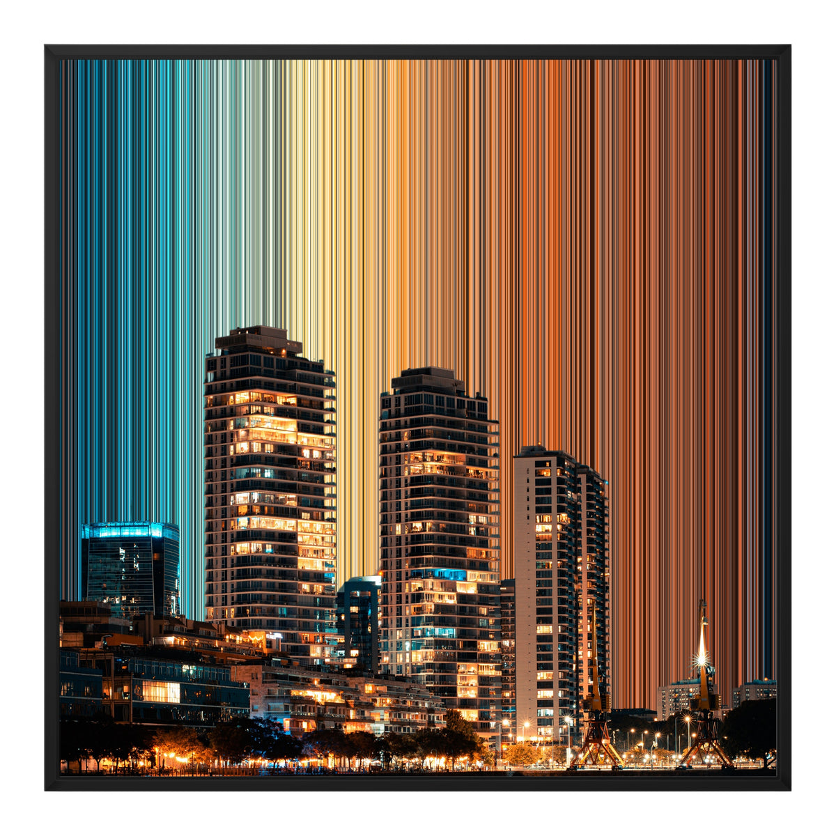Lienzo con marco flotante, 30×30", marco negro