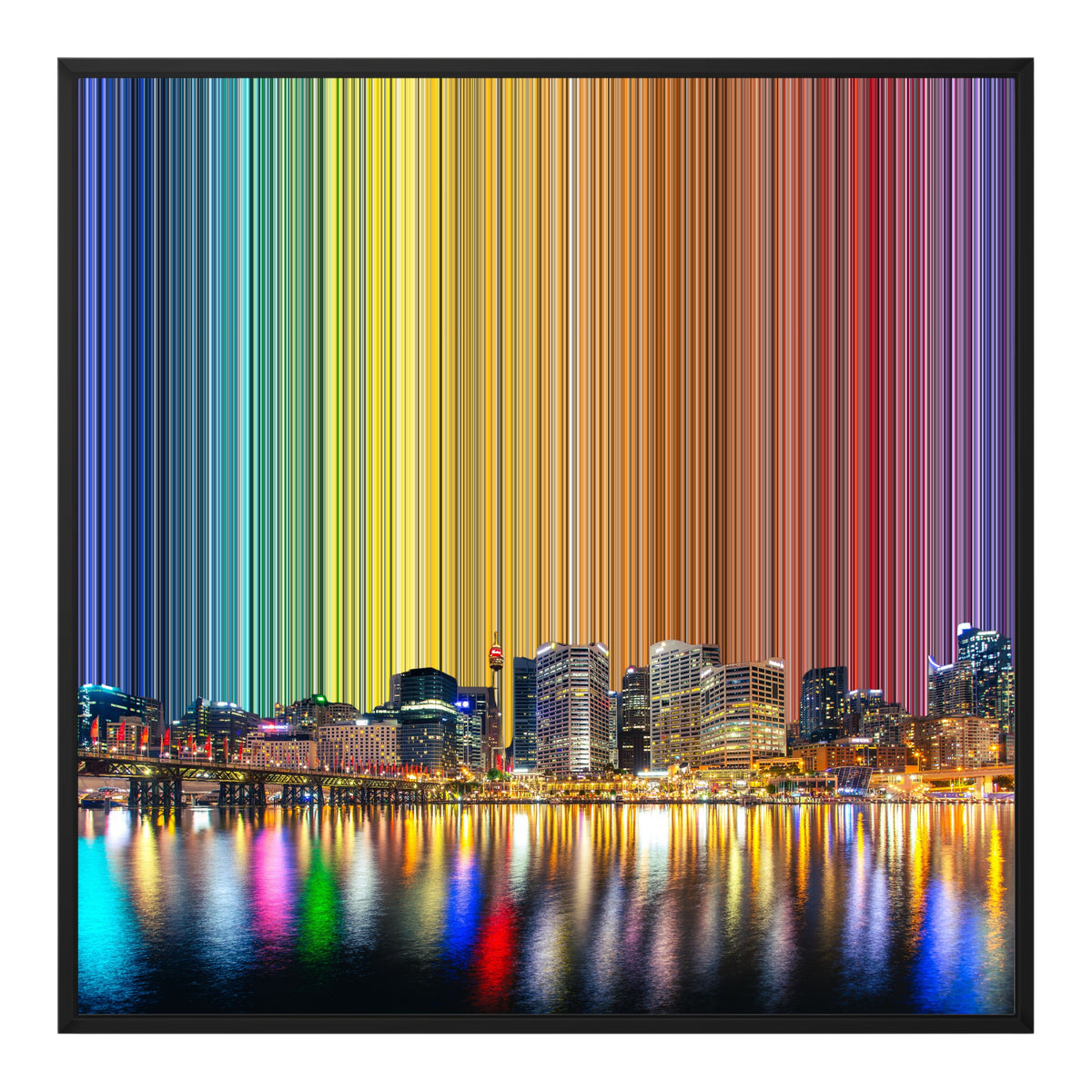 Lienzo con marco flotante, 30×30", marco negro