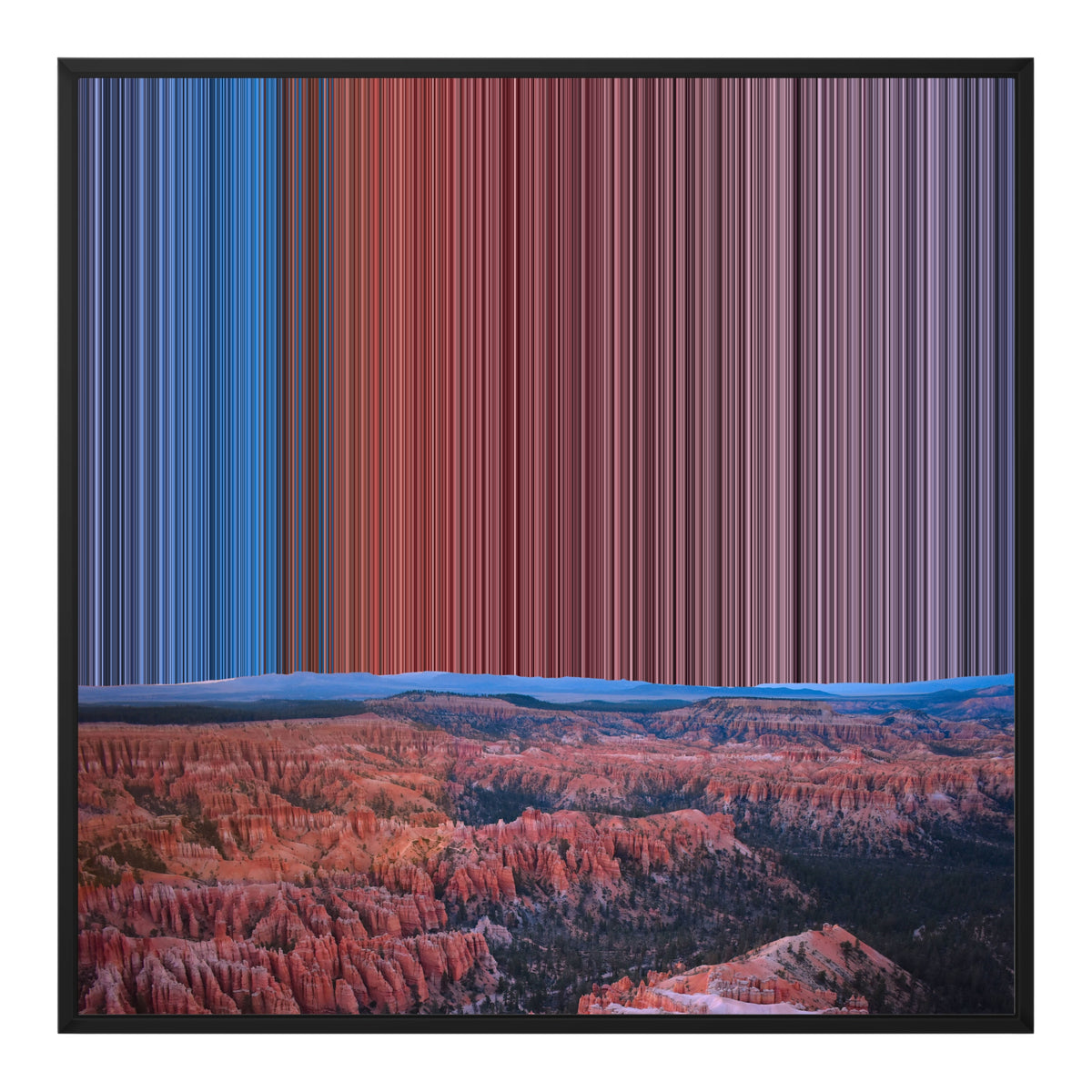 Lærred i floater-ramme, 30×30", sort ramme