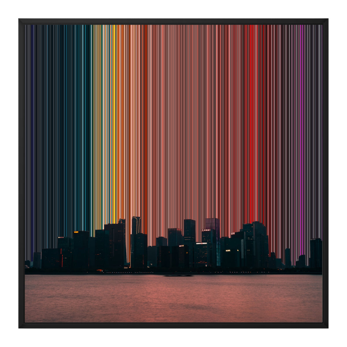 Leinwandbild mit Schattenfugenrahmen im Format 30×30", schwarzer Rahmen