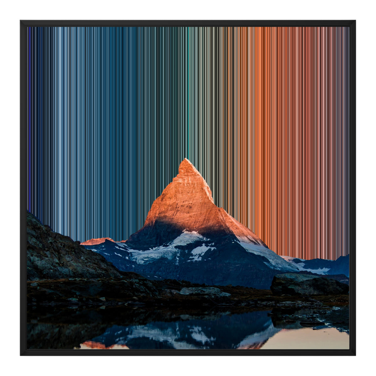 Leinwandbild mit Schattenfugenrahmen im Format 30×30", schwarzer Rahmen