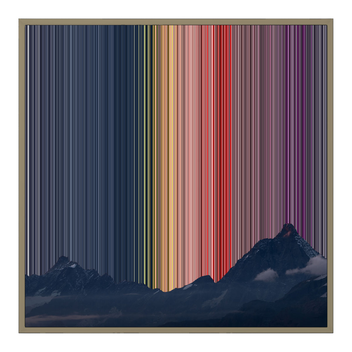 Lærred i floater-ramme, 30×30", ramme i naturtræ