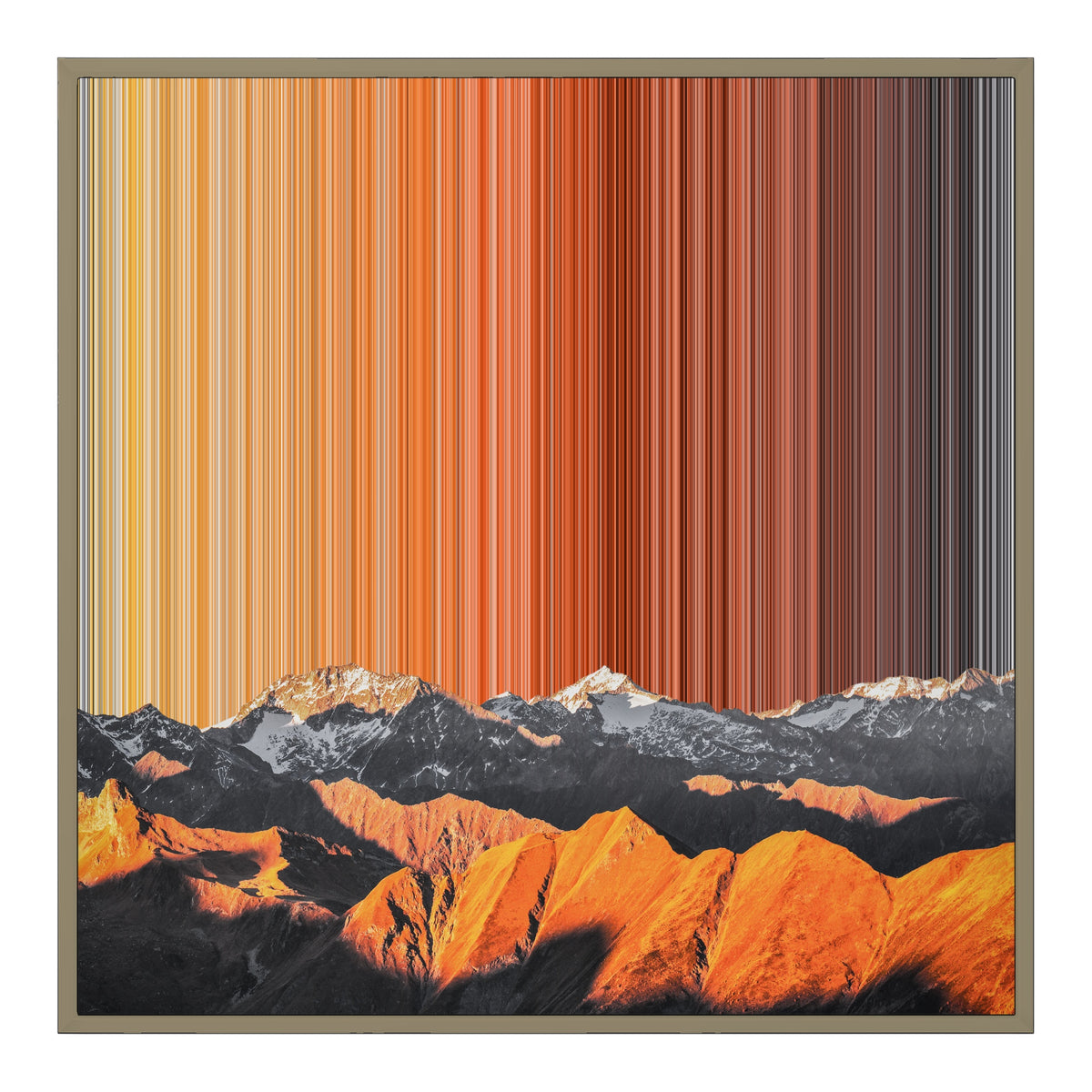 Toile en caisse américaine, format 30×30", cadre en bois naturel