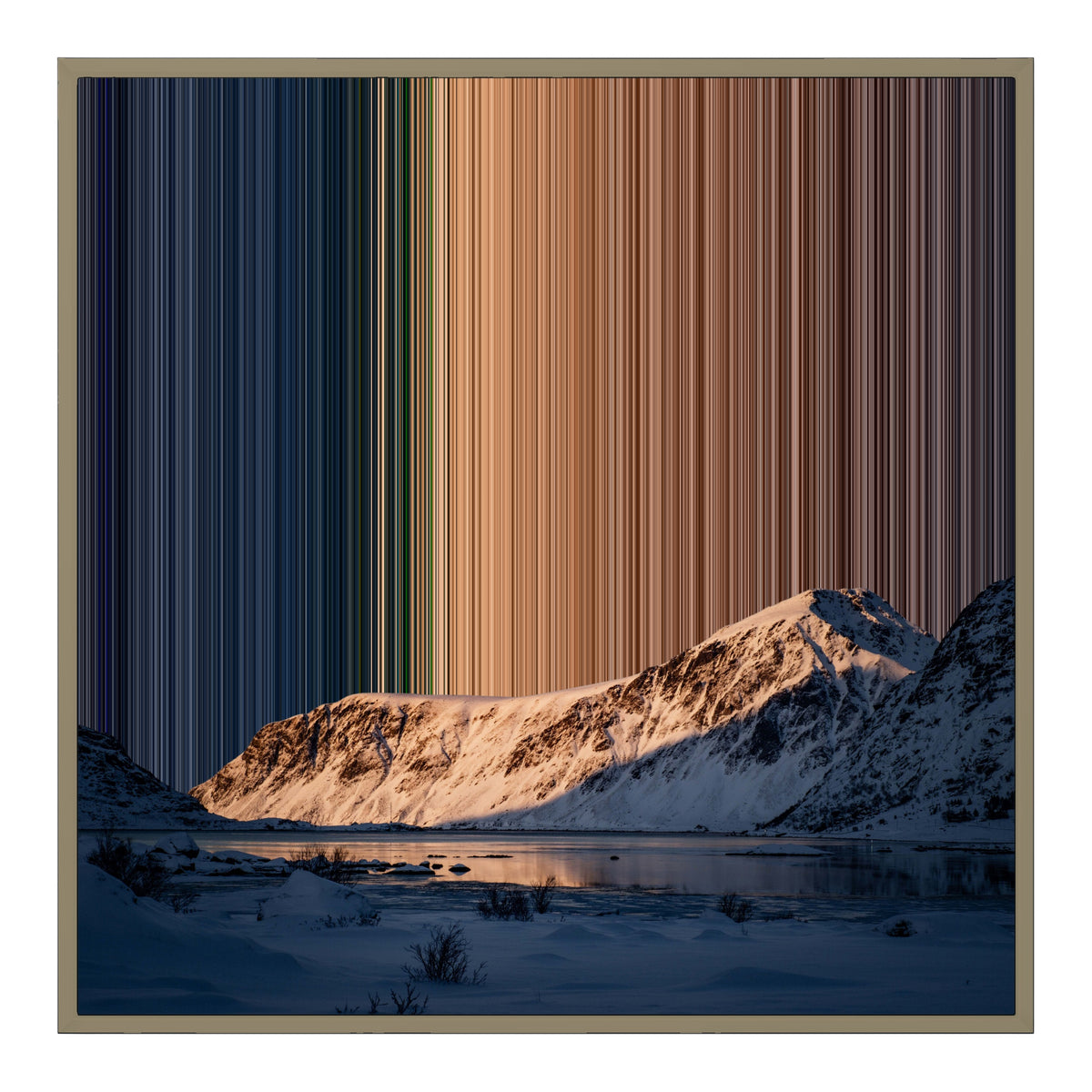 Canvas in baklijst, 30×30", naturel houten lijst