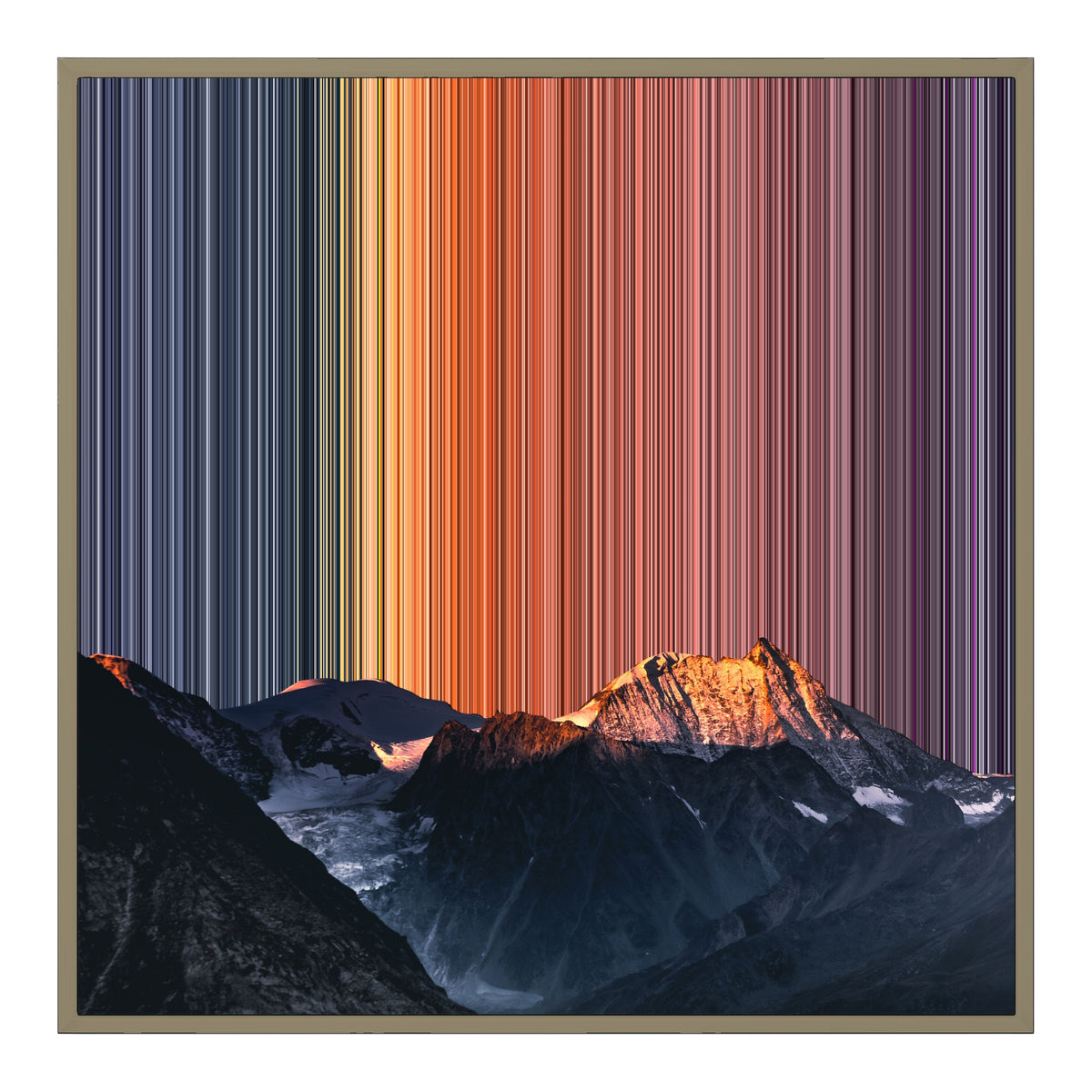 Lienzo con marco flotante, 30×30", marco de madera natural
