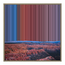 Lærred i floater-ramme, 30×30", ramme i naturtræ