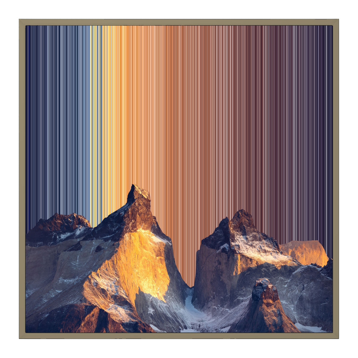 Leinwandbild mit Schattenfugenrahmen im Format 30×30", Rahmen aus Naturholz