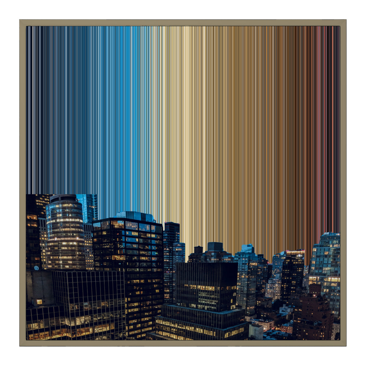 Lienzo con marco flotante, 30×30", marco de madera natural