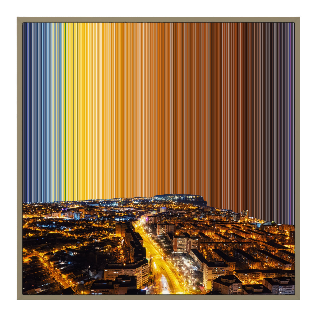 Lienzo con marco flotante, 30×30", marco de madera natural