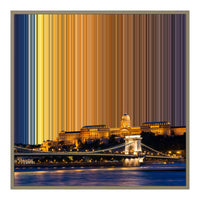 Lienzo con marco flotante, 30×30", marco de madera natural