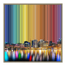 Lienzo con marco flotante, 30×30", marco de madera natural