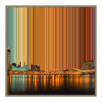 Lienzo con marco flotante, 30×30", marco de madera natural