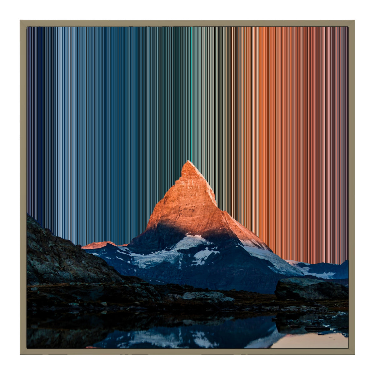 Leinwandbild mit Schattenfugenrahmen im Format 30×30", Rahmen aus Naturholz
