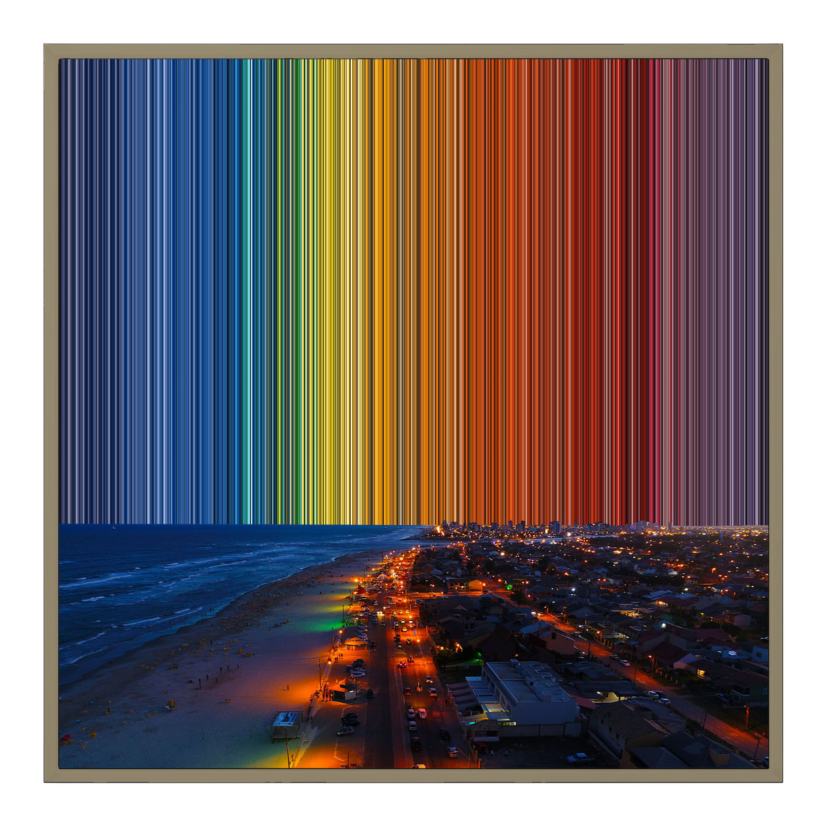 Lienzo con marco flotante, 30×30", marco de madera natural