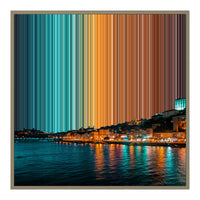 Lienzo con marco flotante, 30×30", marco de madera natural