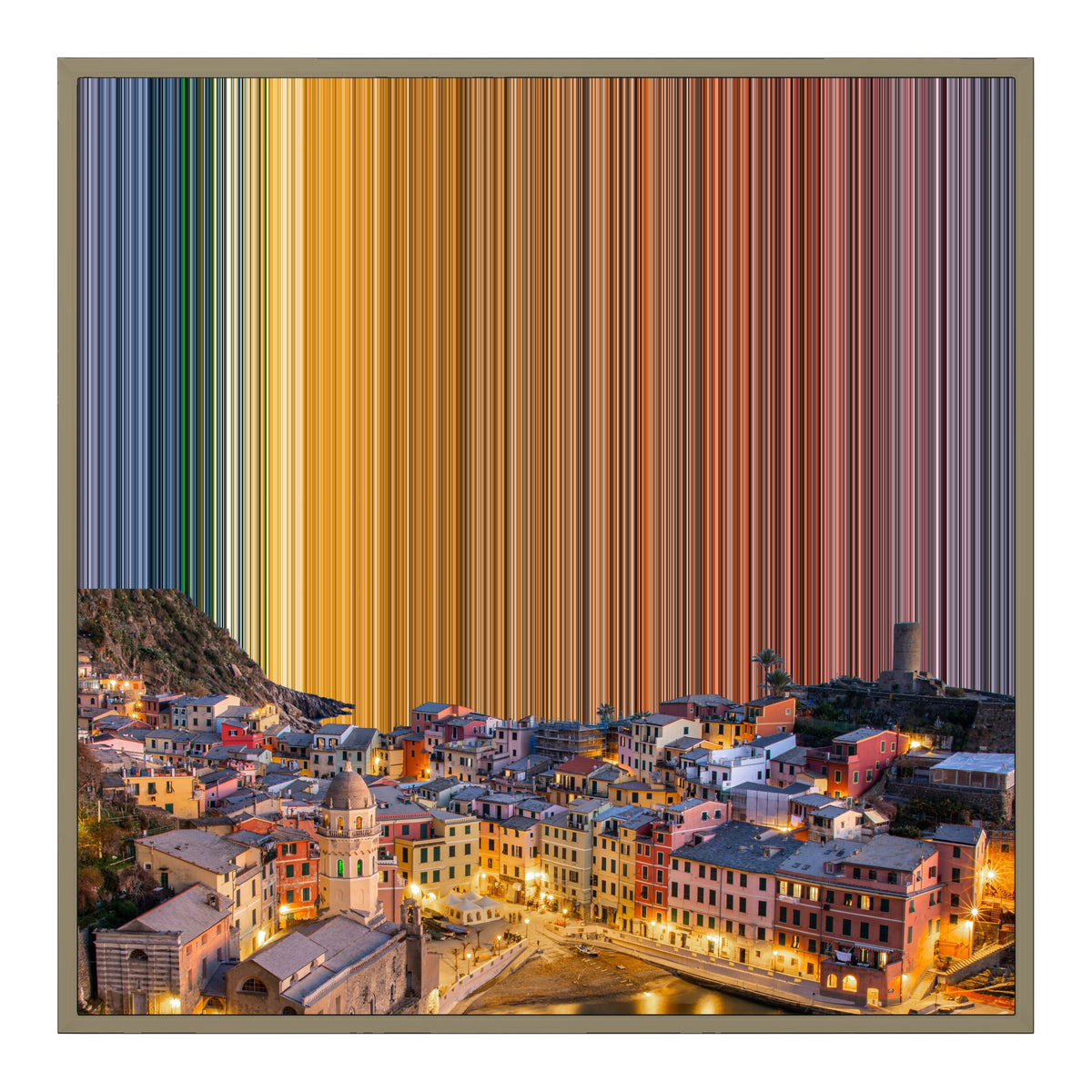 Leinwandbild mit Schattenfugenrahmen im Format 30×30", Rahmen aus Naturholz