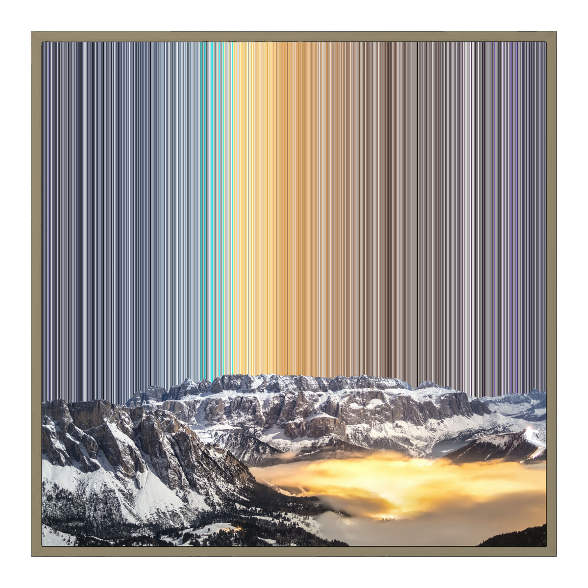 Lienzo con marco flotante, 30×30", marco de madera natural