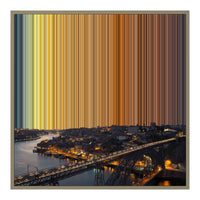 Lienzo con marco flotante, 30×30", marco de madera natural