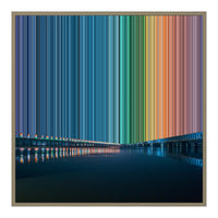 Lienzo con marco flotante, 30×30", marco de madera natural