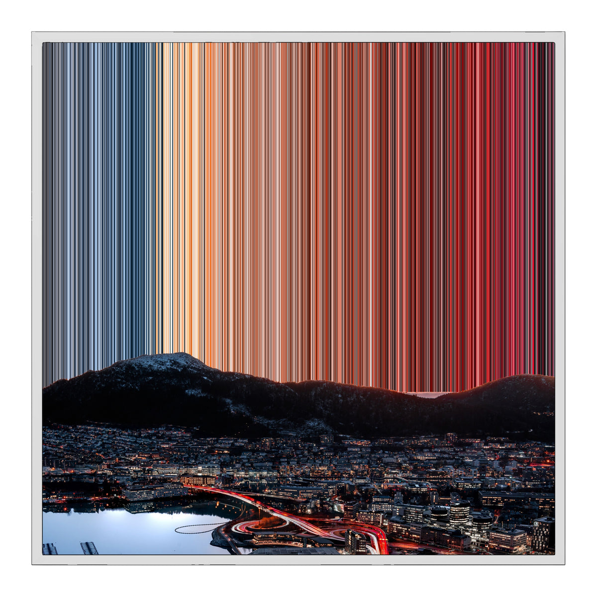 Lienzo con marco flotante, 30×30", marco blanco