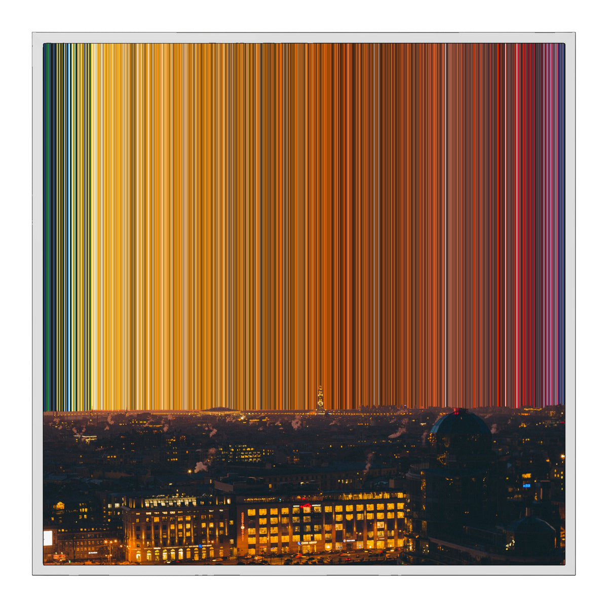Lærred i floater-ramme, 30×30", hvid ramme