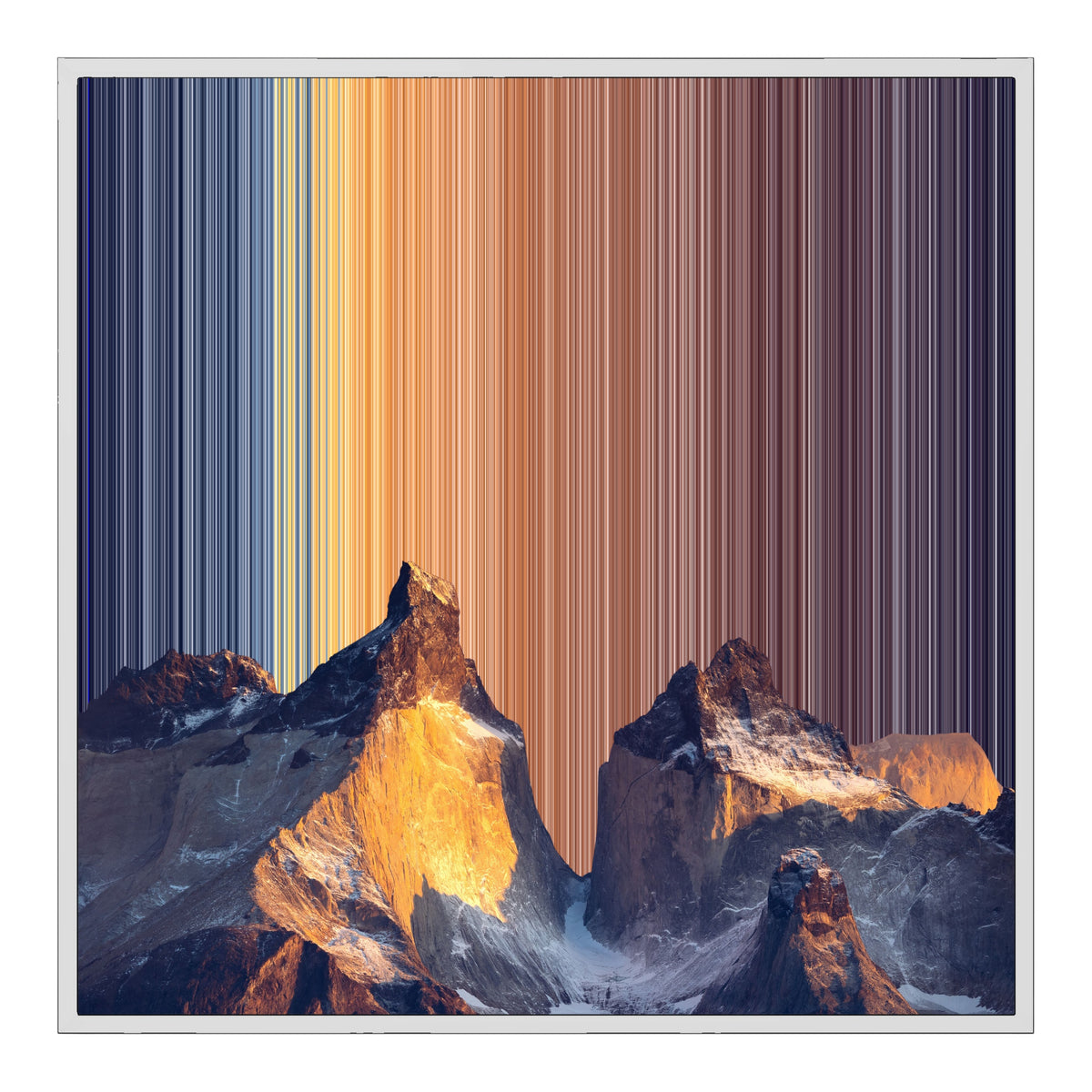 Leinwandbild mit Schattenfugenrahmen im Format 30×30", weißer Rahmen