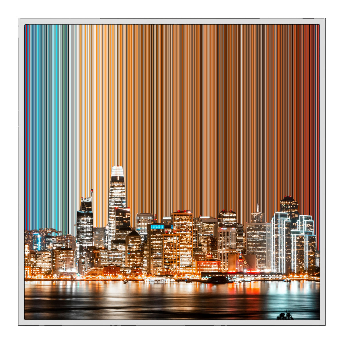 Lerret i floaterramme, 30×30", hvit ramme