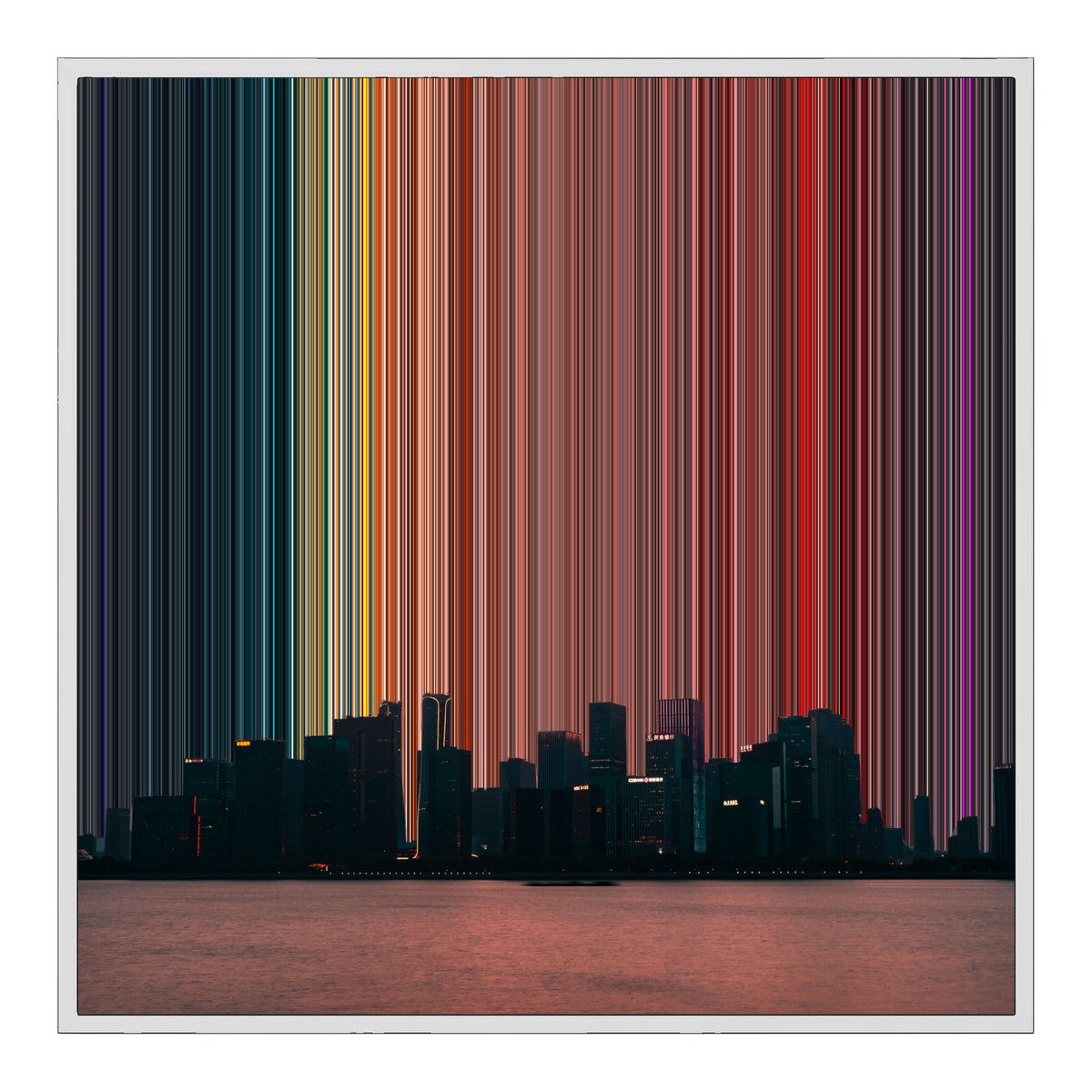 Leinwandbild mit Schattenfugenrahmen im Format 30×30", weißer Rahmen