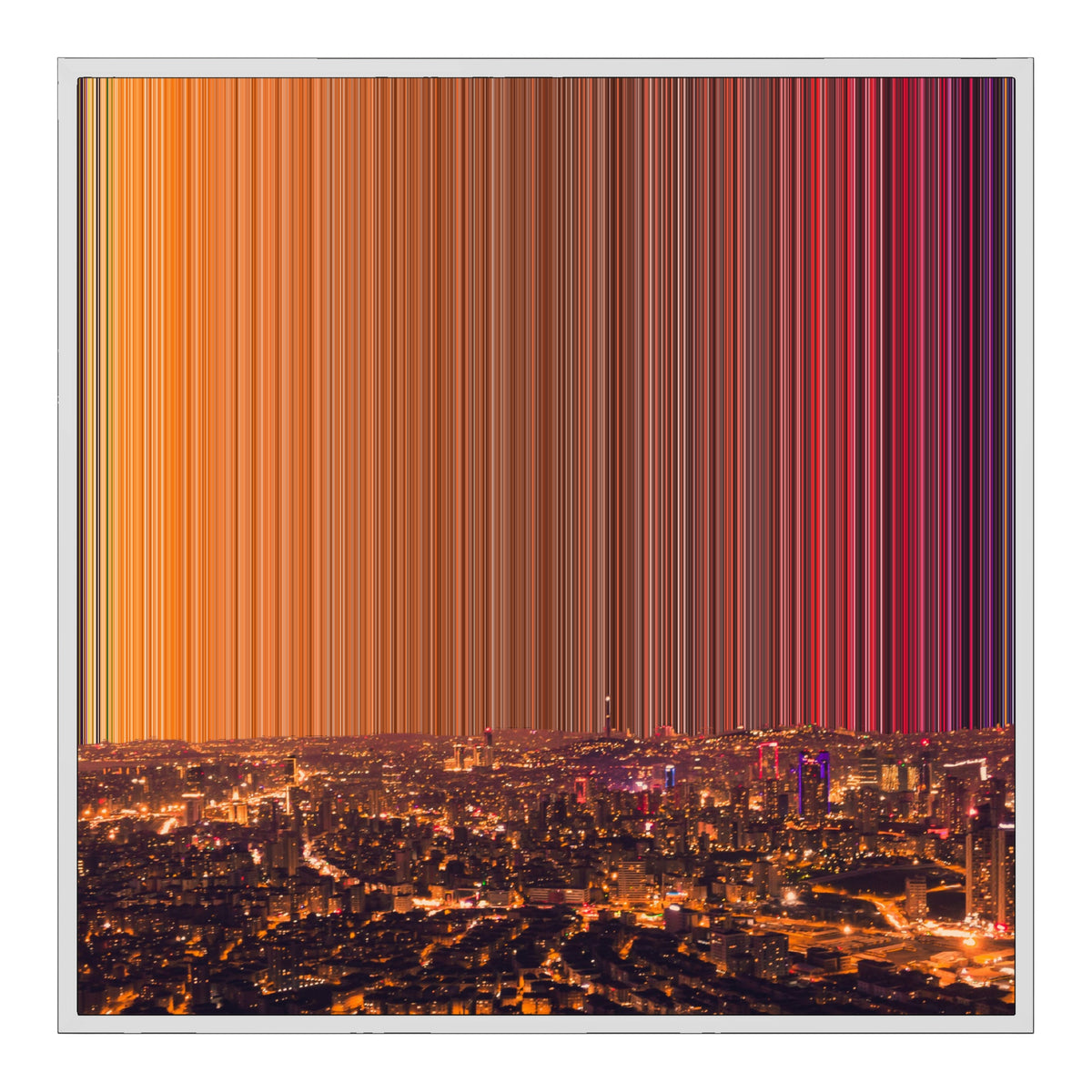 Leinwandbild mit Schattenfugenrahmen im Format 30×30", weißer Rahmen