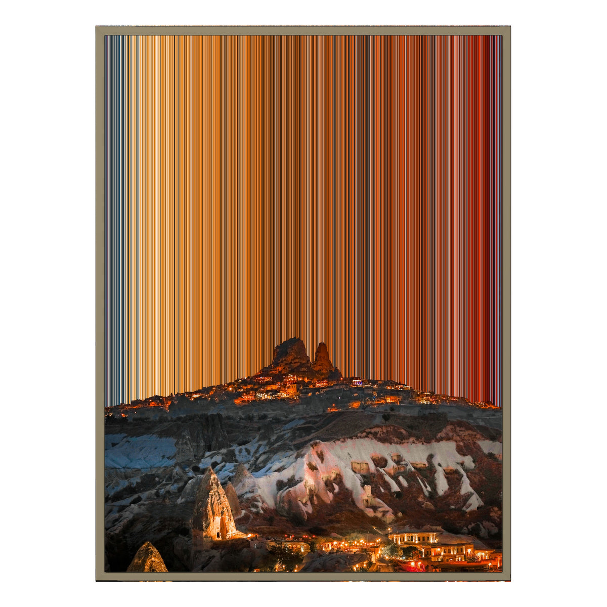 Canvastavla i floaterram, 30×40", ram i naturträ