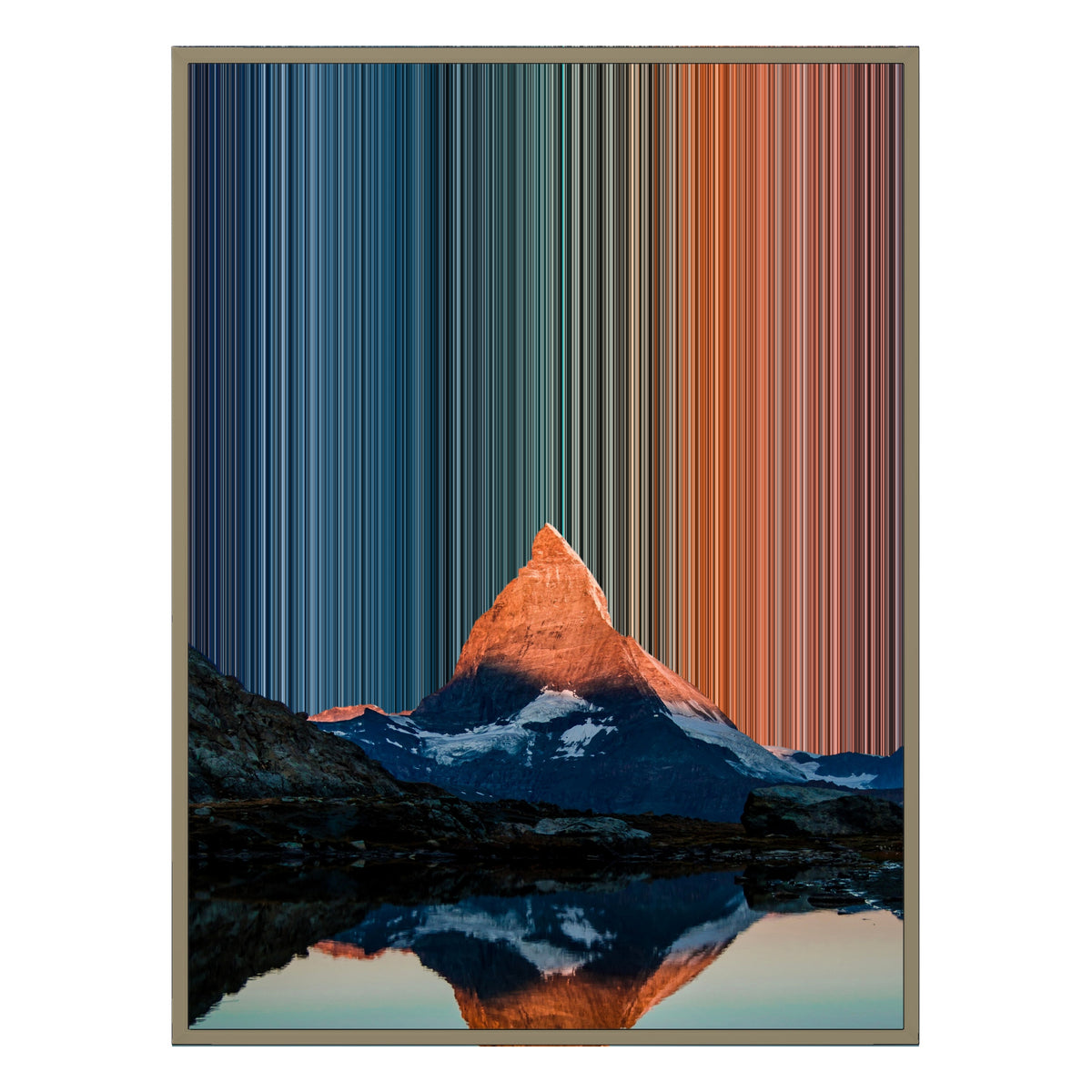 Leinwandbild mit Schattenfugenrahmen im Format 30×40", Rahmen aus Naturholz