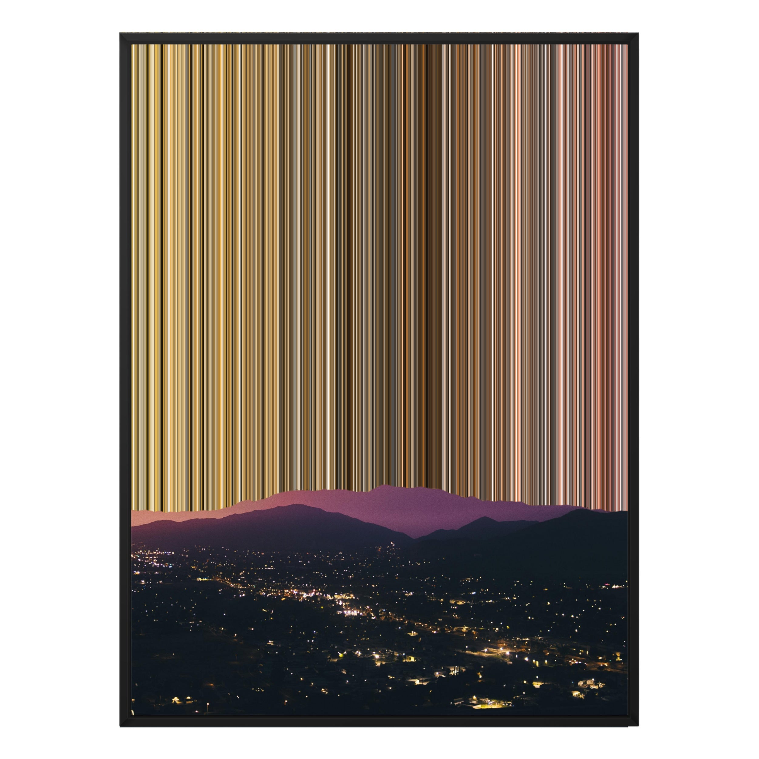 34×20" Metallic Float Frame Canvas - Black Frame variant