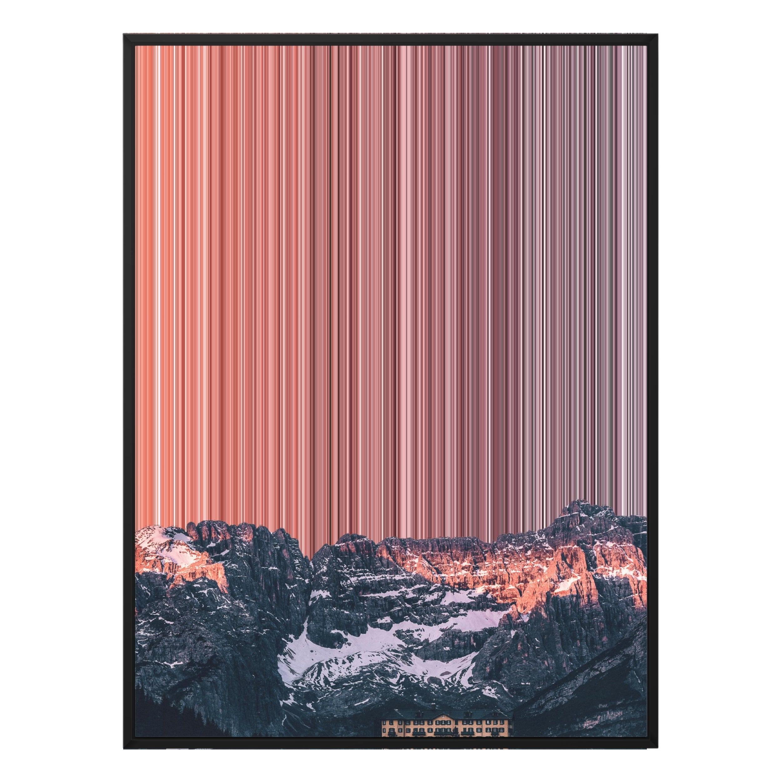 34×20" Metallic Float Frame Canvas - Black Frame variant