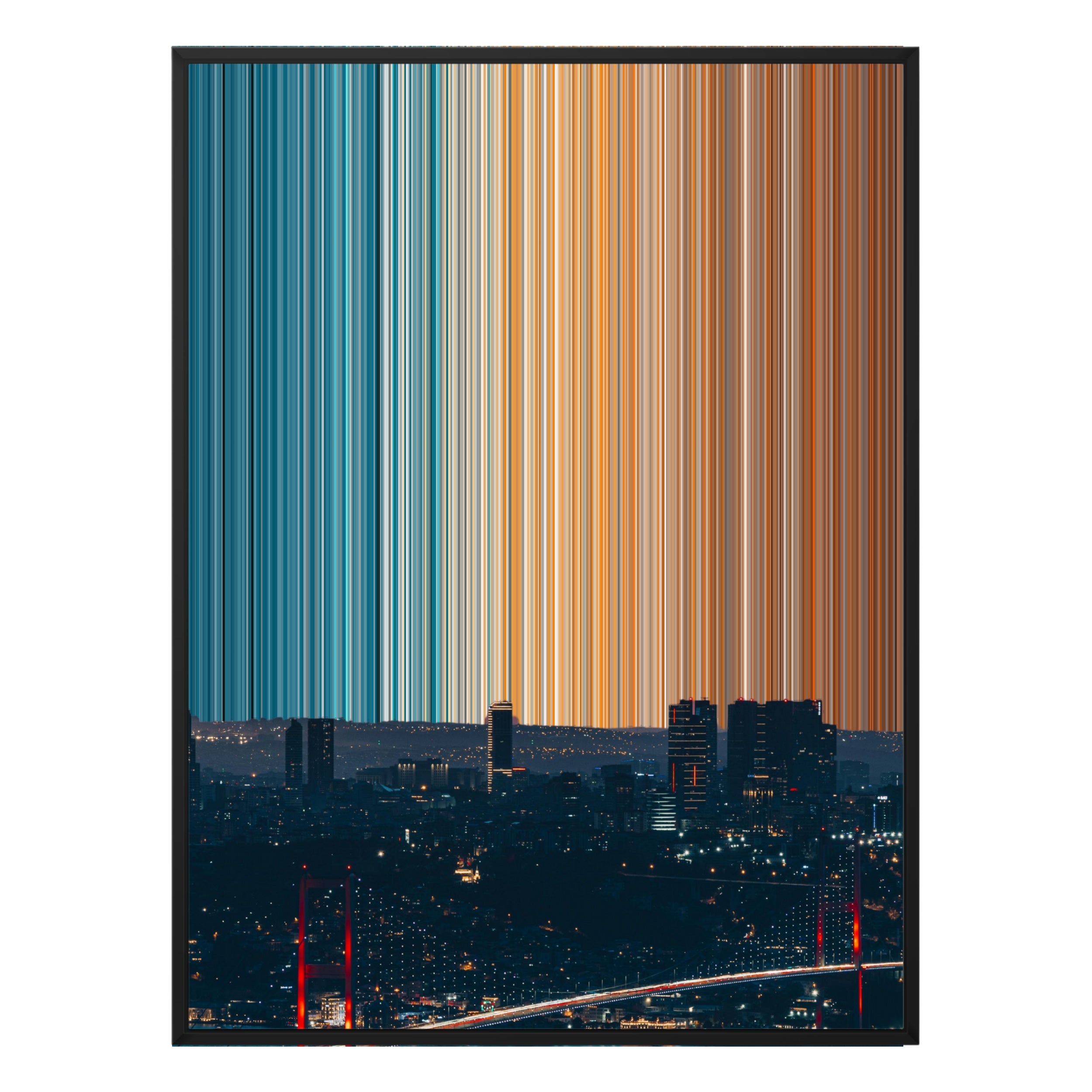 34×20" Metallic Float Frame Canvas - Black Frame variant