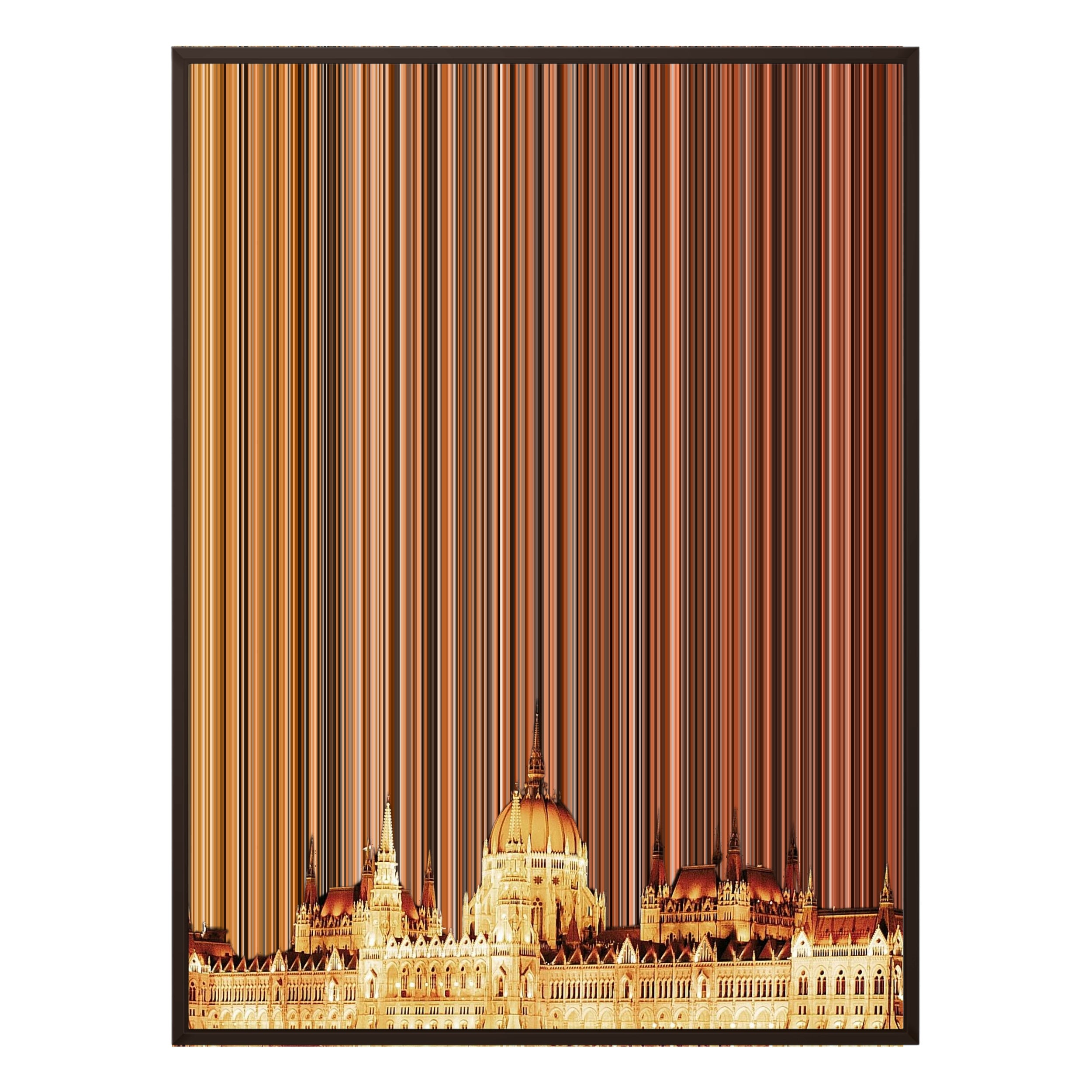 34×20" Metallic Float Frame Canvas - Brown Frame variant
