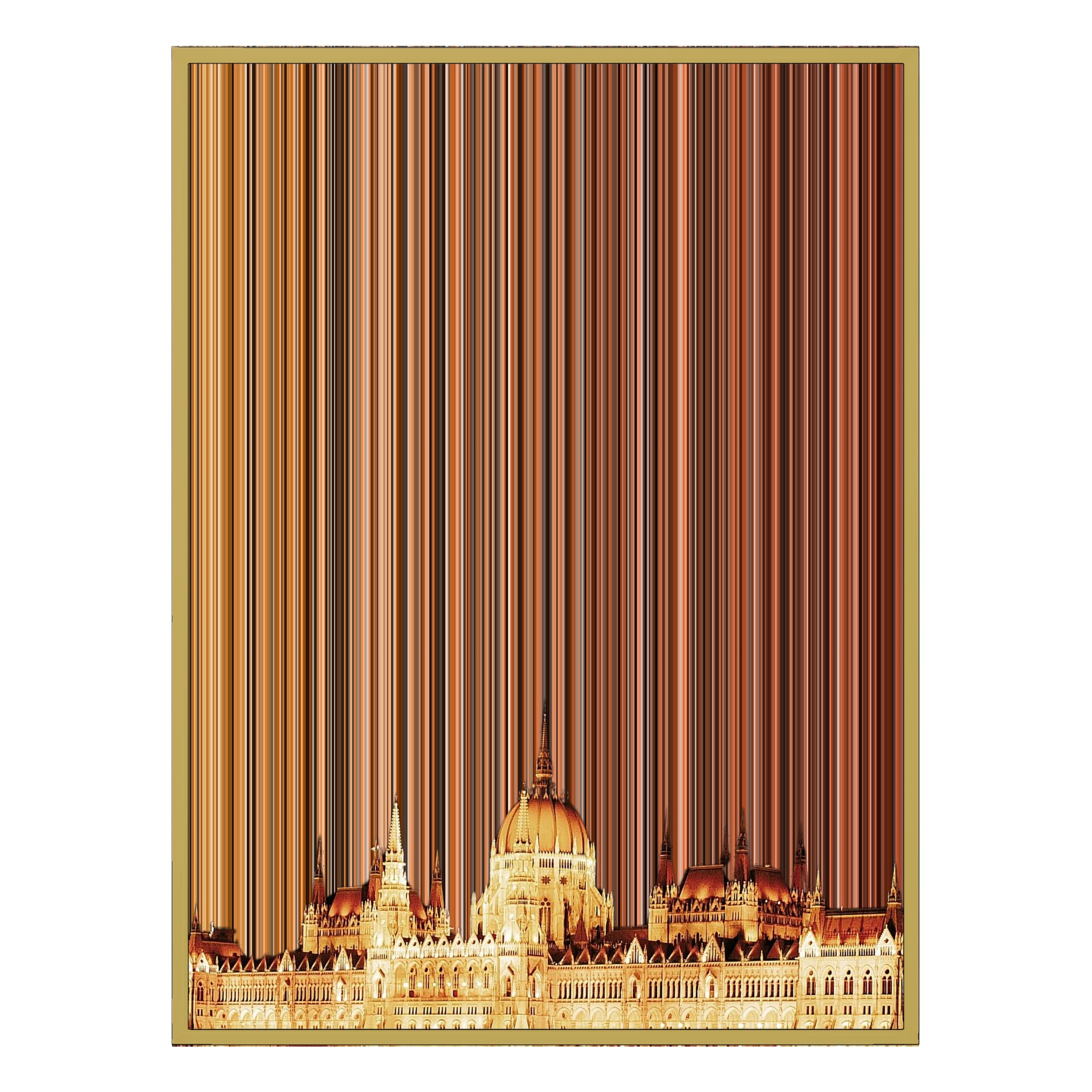 34×20" Metallic Float Frame Canvas - Gold Frame variant