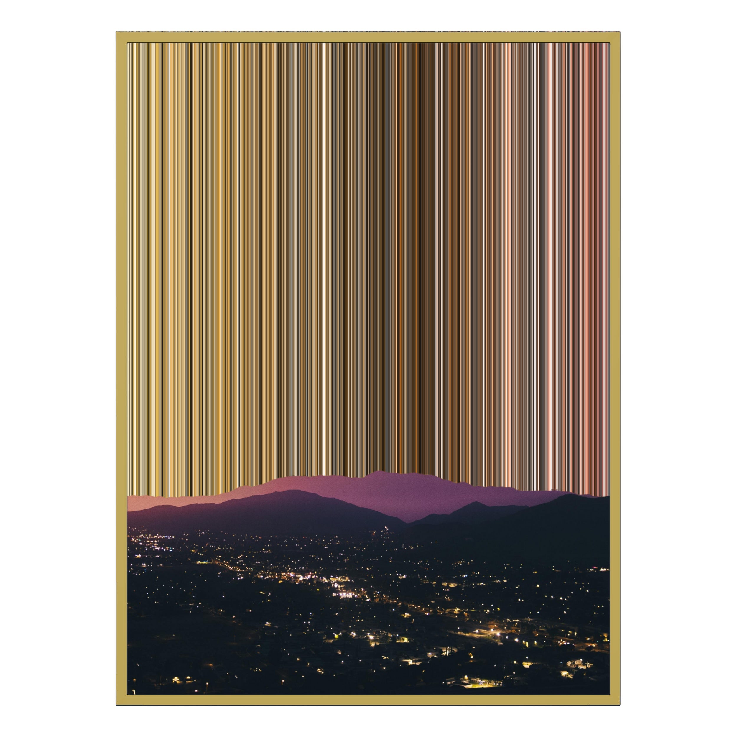 34×20" Metallic Float Frame Canvas - Gold Frame variant