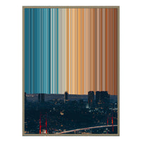 34×20" Metallic Float Frame Canvas - Natural Frame variant