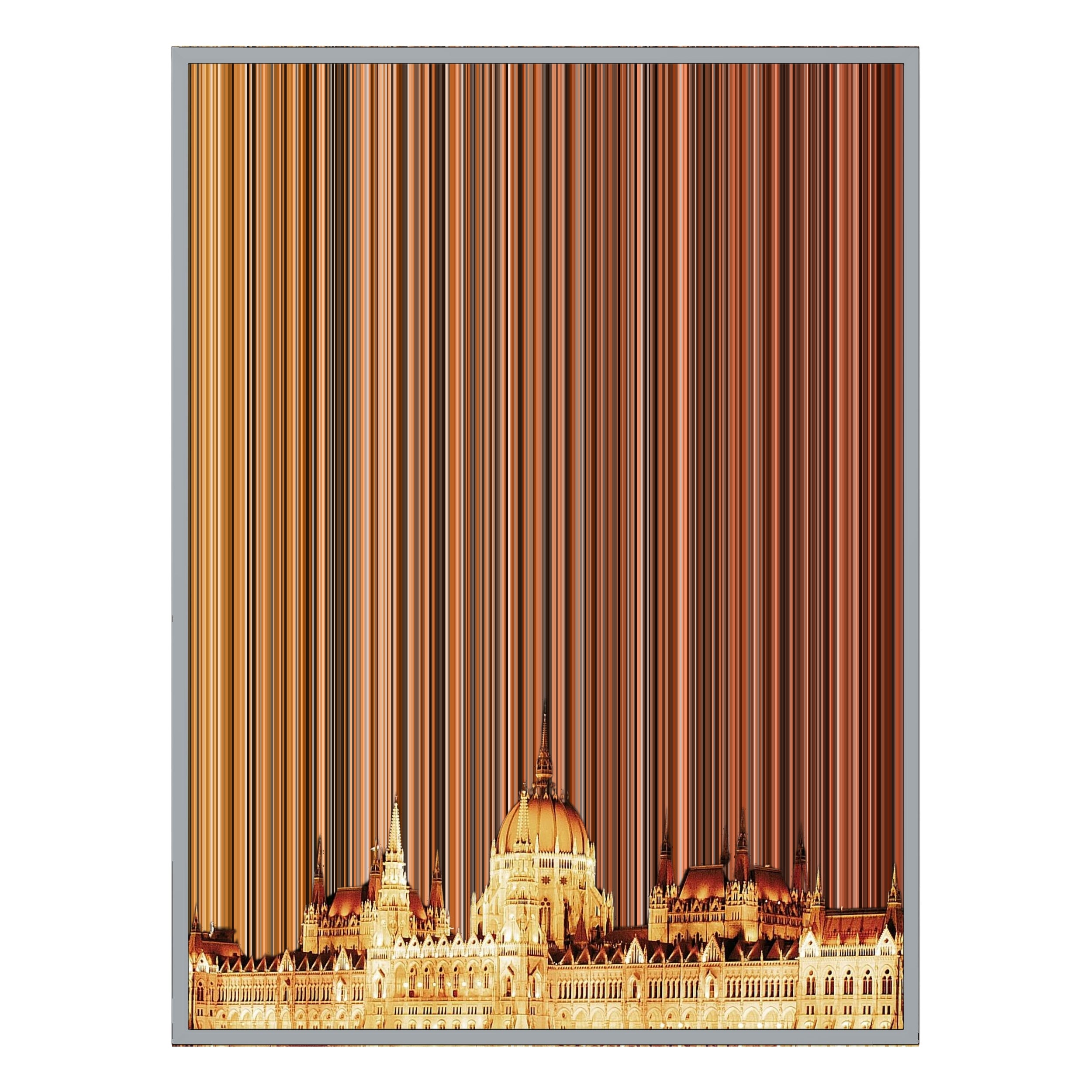 34×20" Metallic Float Frame Canvas - Silver Frame variant