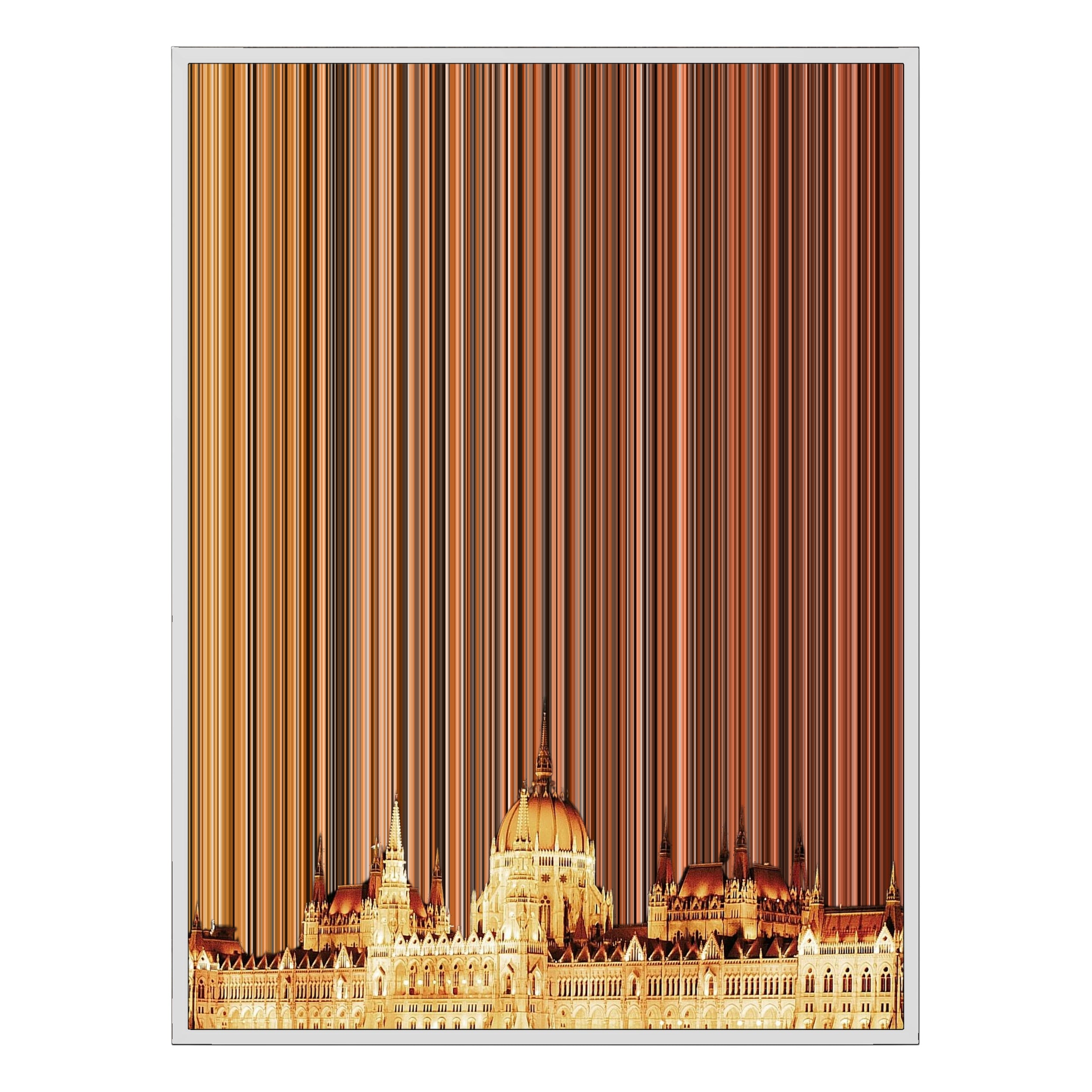 34×20" Metallic Float Frame Canvas - White Frame variant