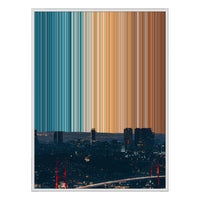 34×20" Metallic Float Frame Canvas - White Frame variant