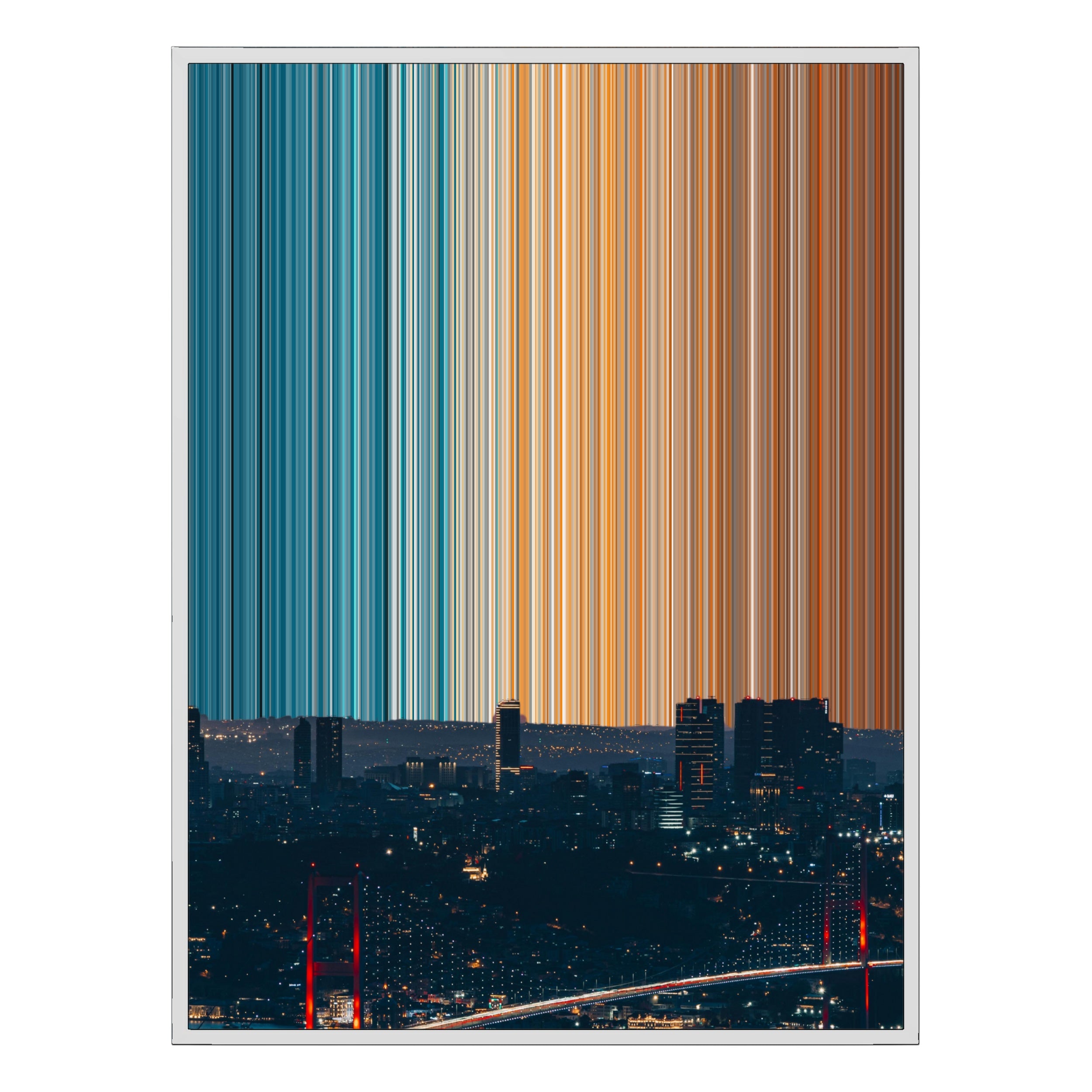 34×20" Metallic Float Frame Canvas - White Frame variant