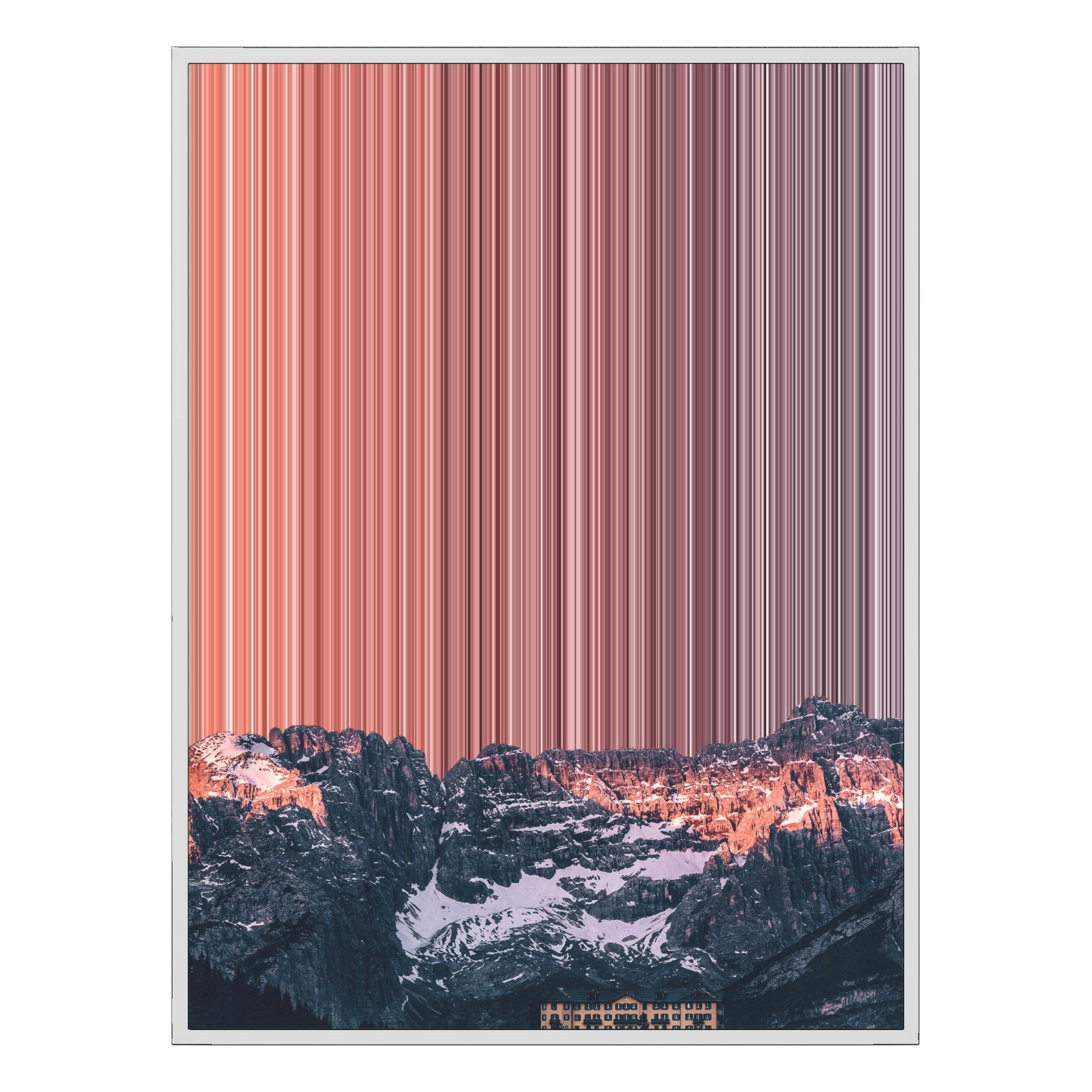 34×20" Metallic Float Frame Canvas - White Frame variant