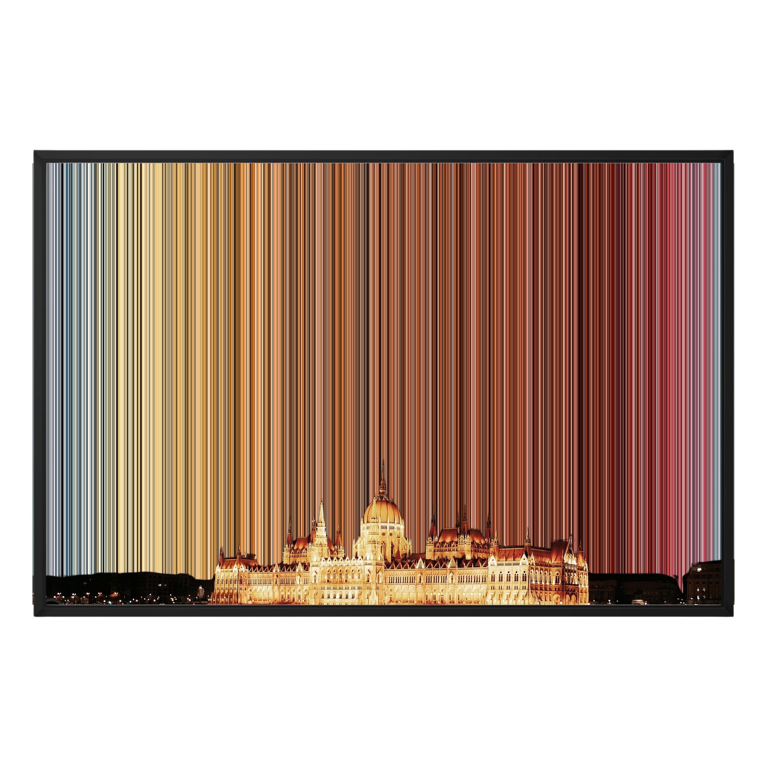 34×24" Metallic Float Frame Canvas - Black Frame variant