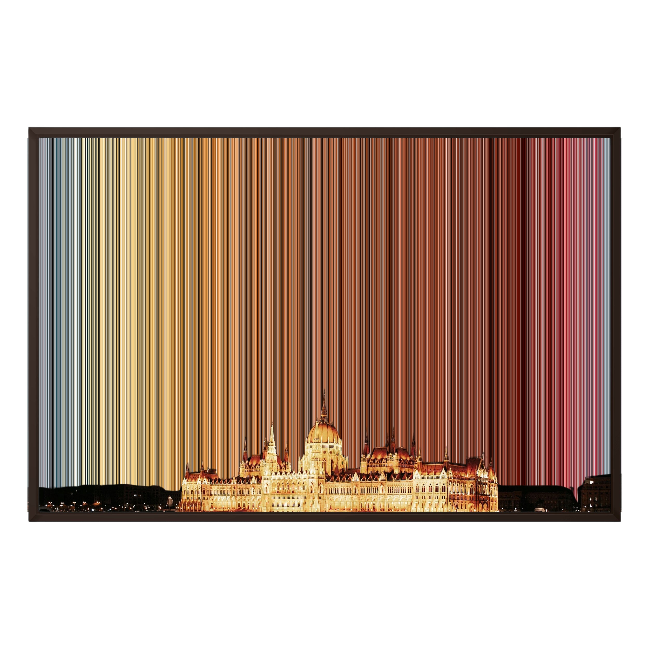 34×24" Metallic Float Frame Canvas - Brown Frame variant