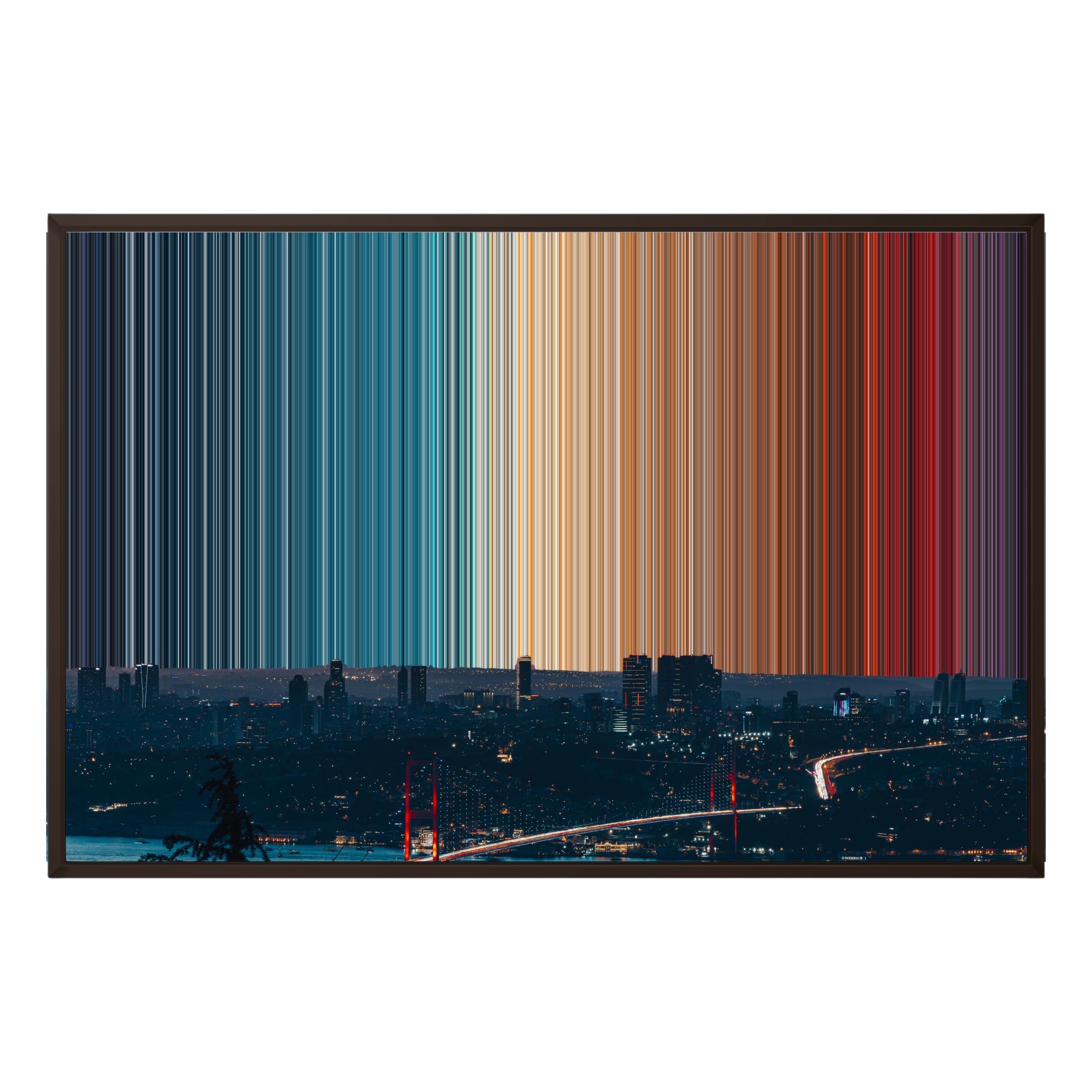 34×24" Metallic Float Frame Canvas - Brown Frame variant