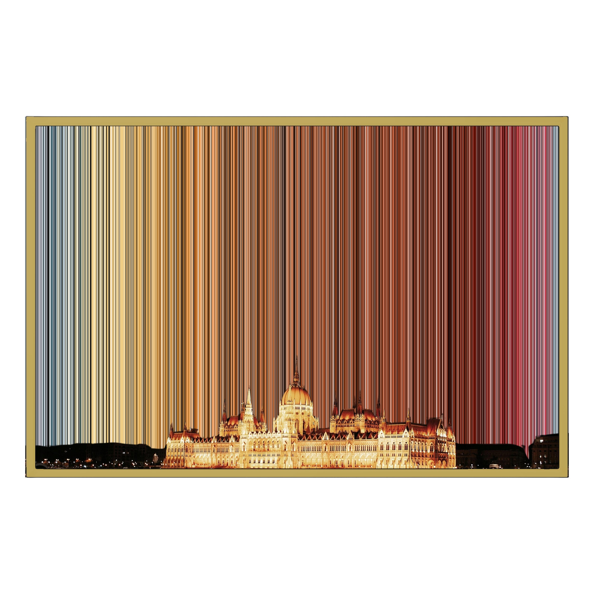 34×24" Metallic Float Frame Canvas - Gold Frame variant