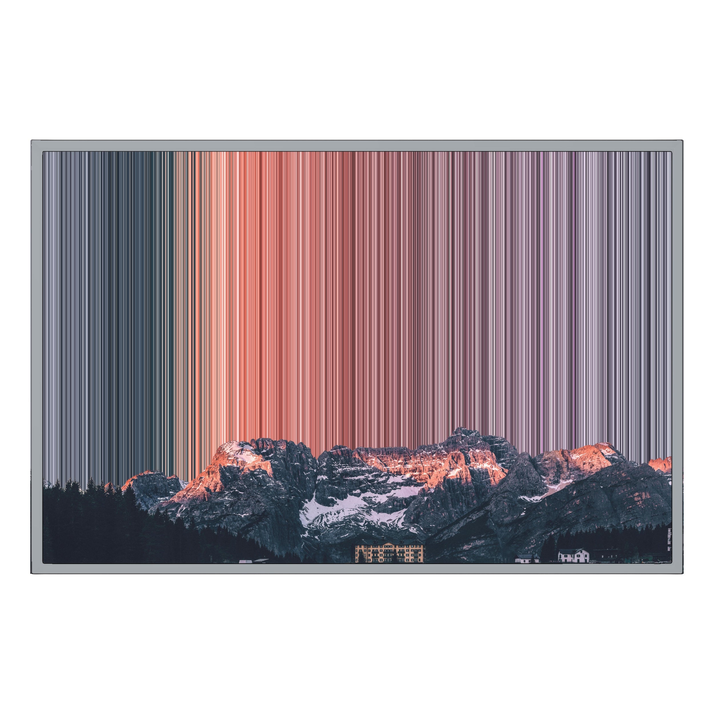 34×24" Metallic Float Frame Canvas - Silver Frame variant